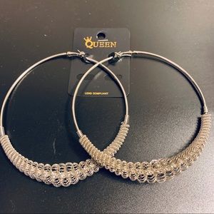Large silver tone Hoop earrings